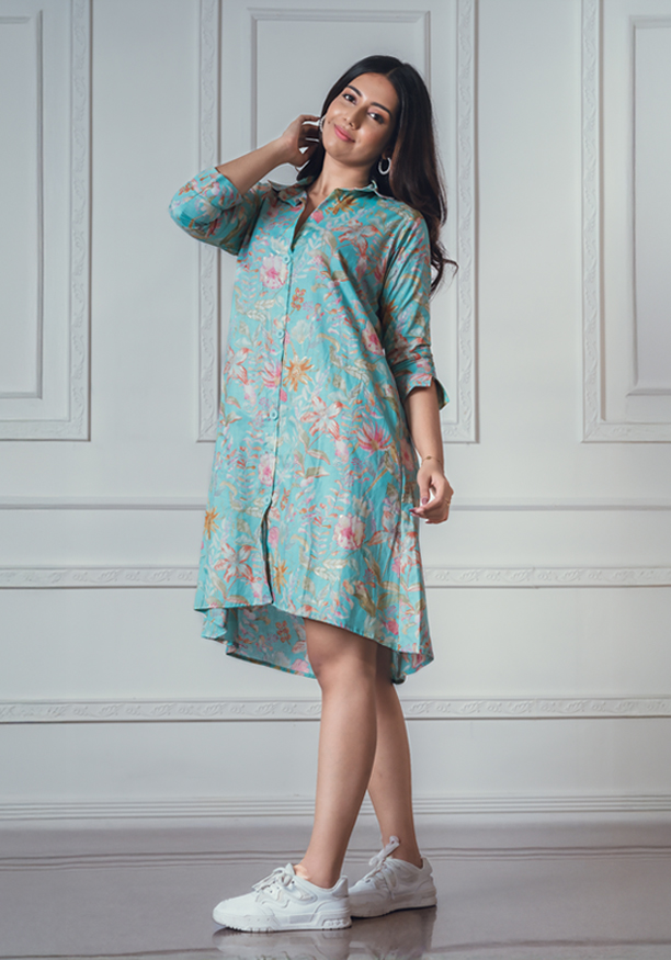 FLORY BLUE MIX KURTA